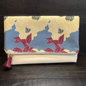 Rachel Pally Flip-able Foldover Floral Clutch with Tassel
